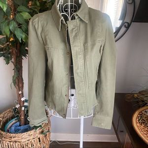 - Khaki green zip dressy/casual coat size S